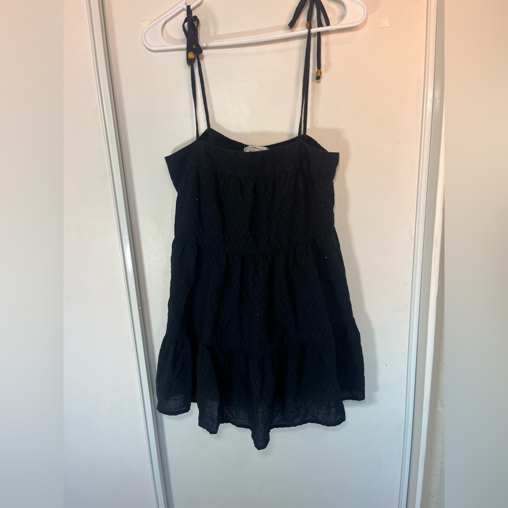 Abercrombie & Fitch Mini Dress XS Navy Blue Babydoll Y2K Tiered